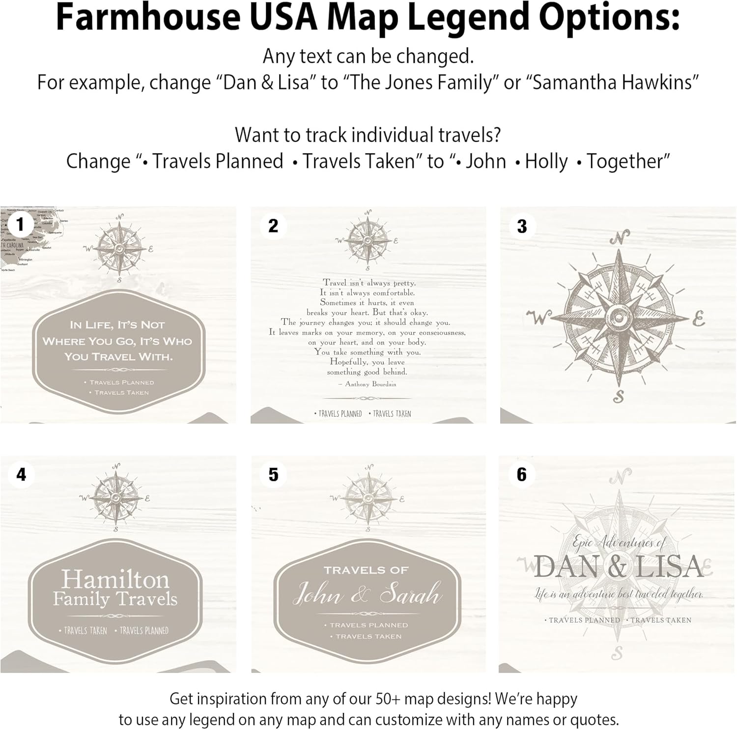 HolyCowCanvas Personalized Farmhouse Push Pin USA Map on Canvas, United States Map with Pins to Mark Travel Tracker, Best Gift for People Who Travel Gift for Traveler