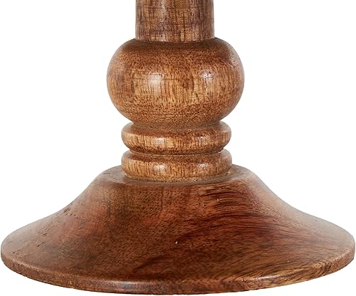 Miniatura 5 de Deco 79 Soporte para pastel de madera de mango con base de madera, 10 x 10 x 5 pulgadas, color blanco