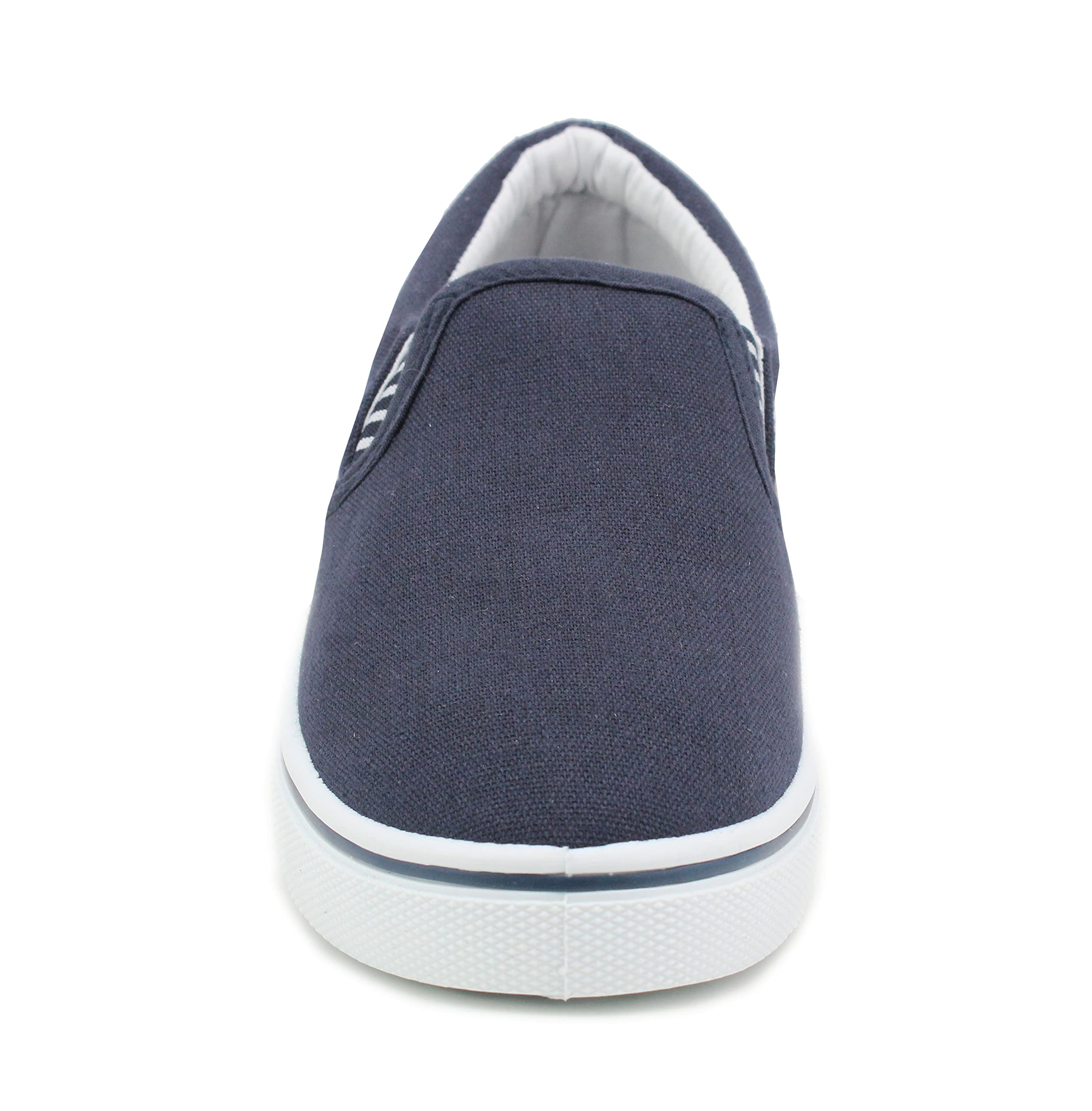 DEK Alpargatas planas de lona para hombre, para barco, yate, alpargatas casuales (azul marino, número 9)
