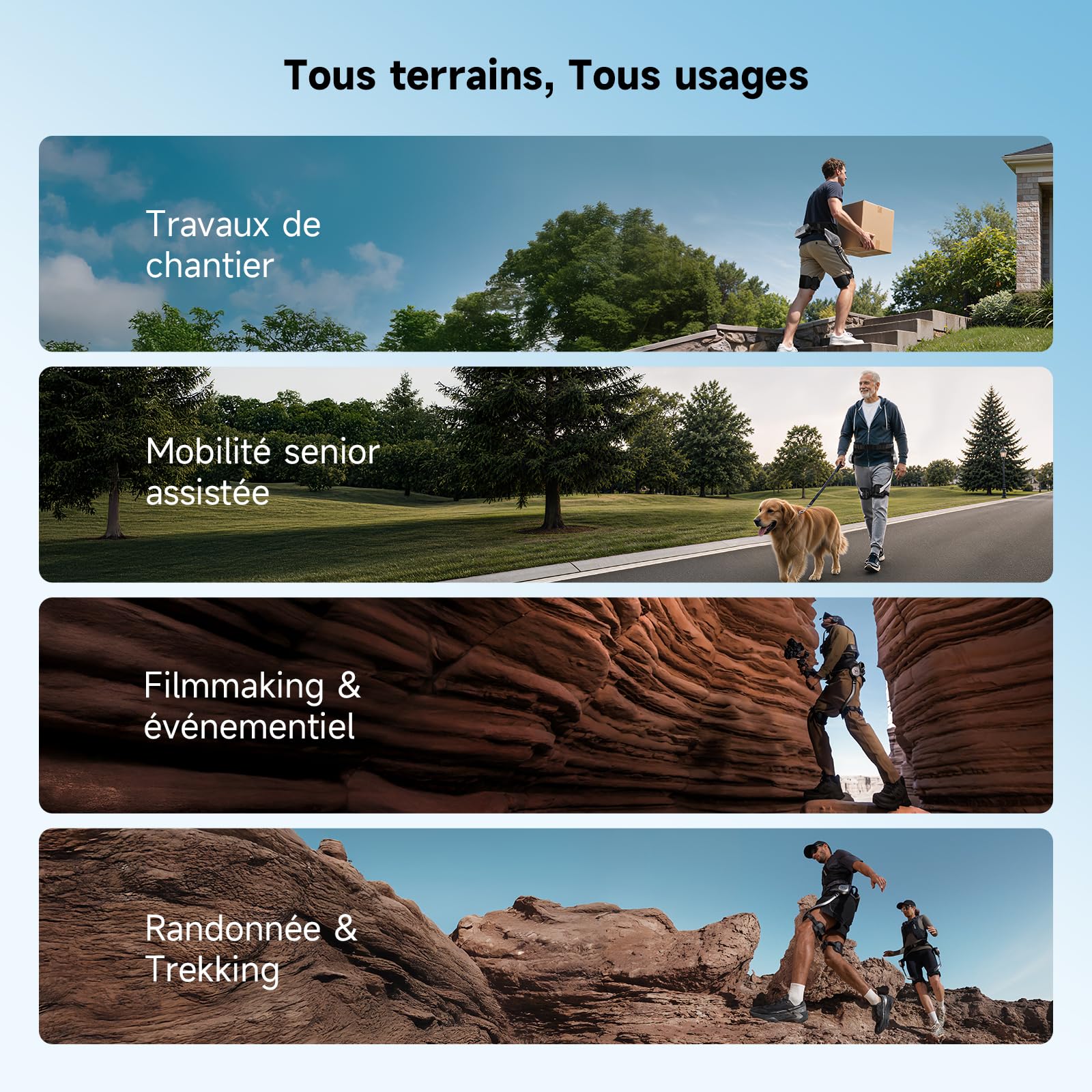 NAVEE EXO S Pro Exosquelette Électrique Marche AI, 960W Puissance Crête, 1,8 kg Ultra-Léger, 40,000 Pas d'autonomie, 10 Modes Intelligents, IP54, pour Randonnée, Montée d'Escaliers&Quotidien