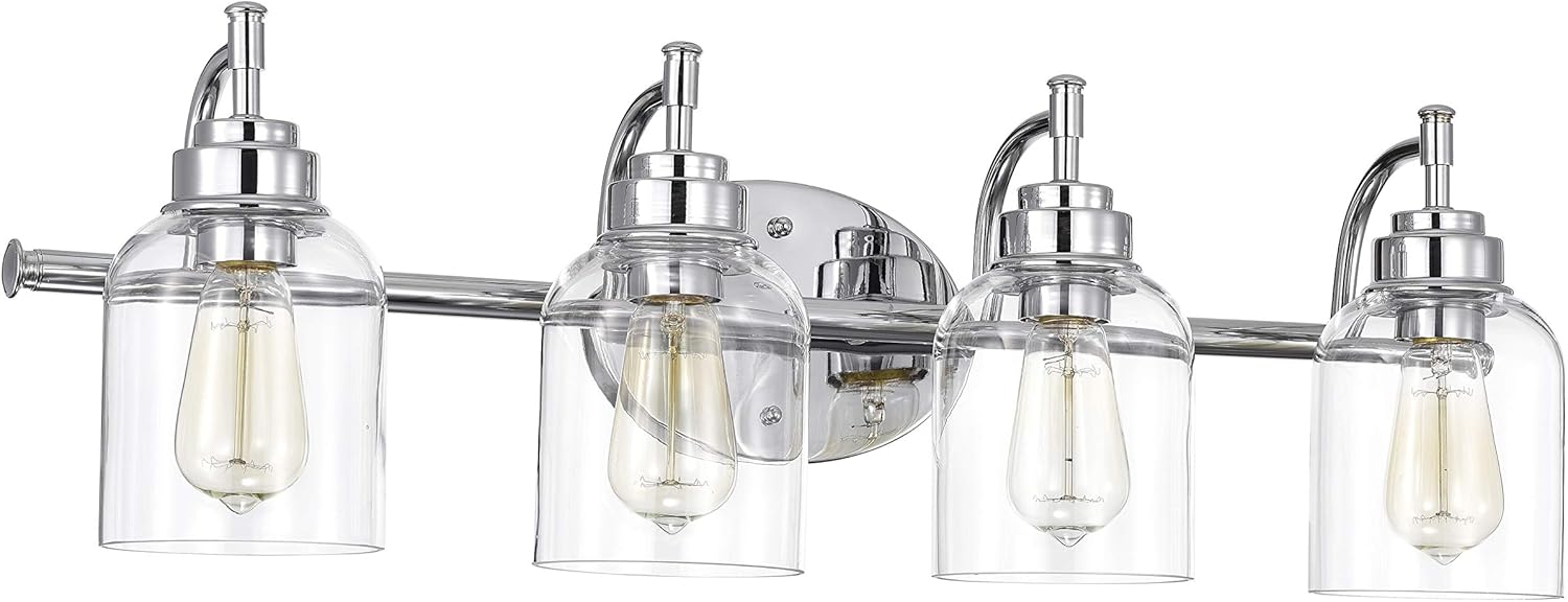 Chloe Lighting Adair Transitional 4 Light Chrome Bath Vanity Fixture 30" Wide
