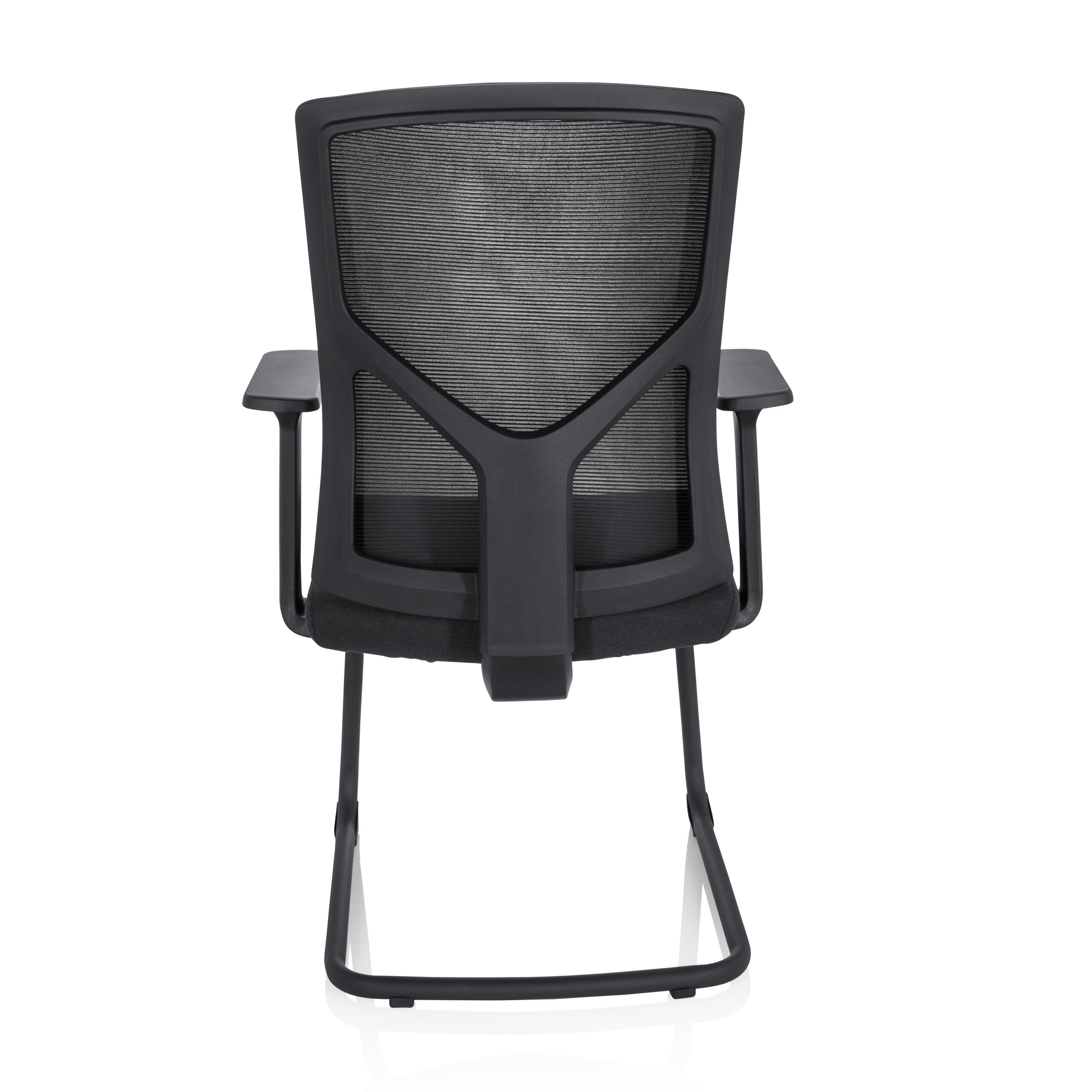 HJH Office 751003 sedia visitatore con braccioli BRETON V B sedia da conferenza cantilever in tessuto/rete nera, ergonomica