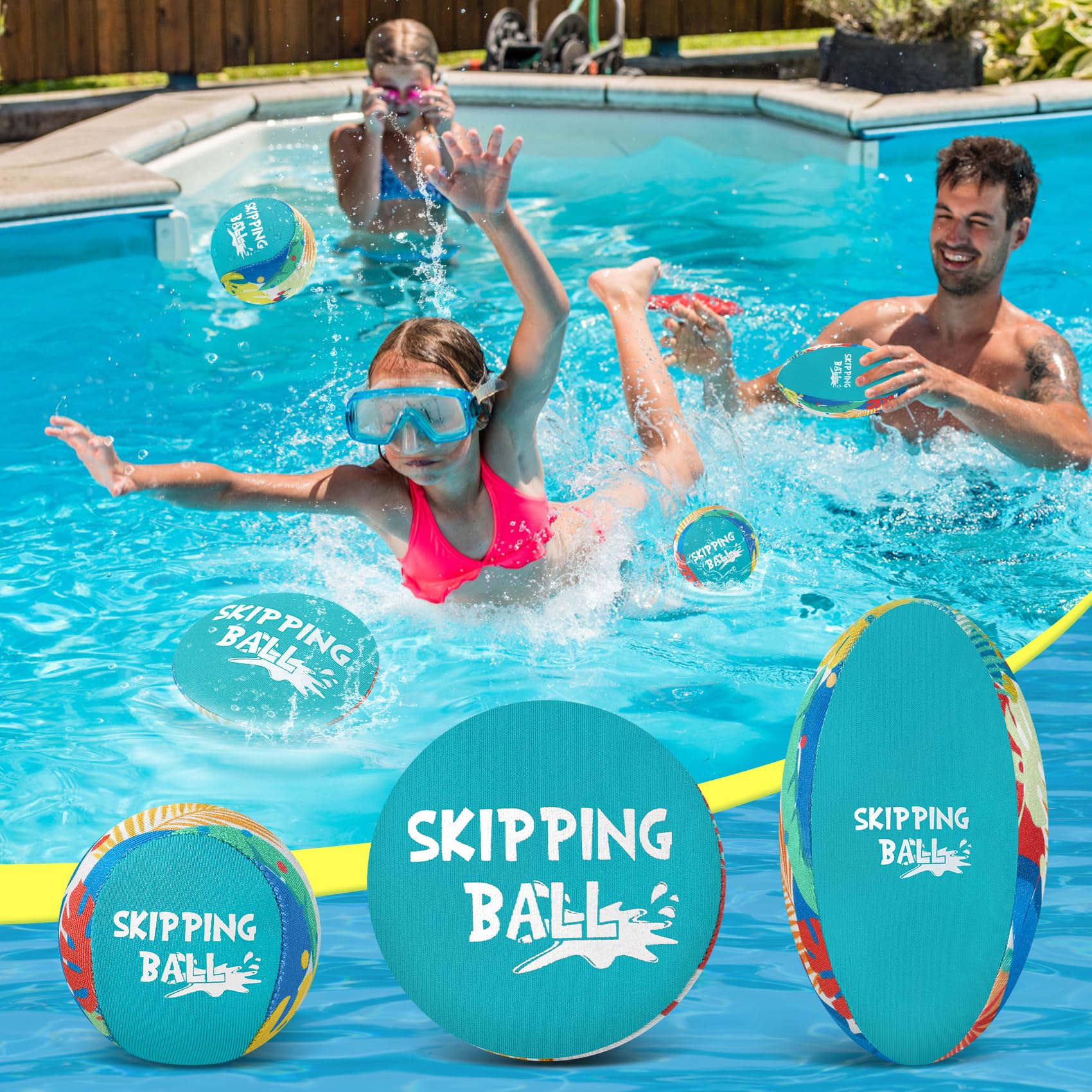 Paquete de 4 pelotas de salto de agua para juguetes de playa, pelota de playa con bolsa de malla, pelotas de piscina para piscina, playa, río, lago 6