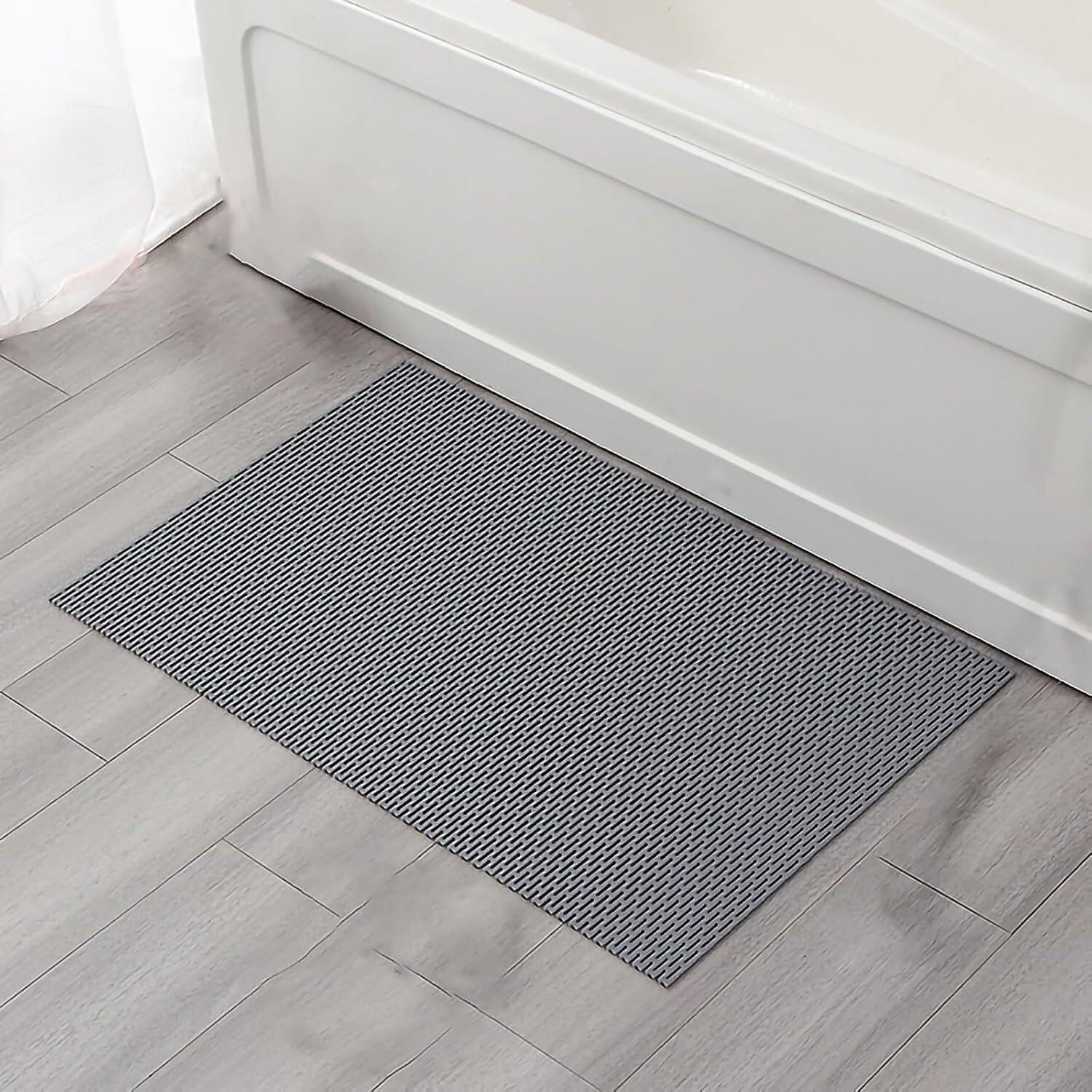 QYMYOZ PVC Drainage Mats For Bathroom And Kitchen Waterproof Floor Mats(Grey,90cm x 120cm)
