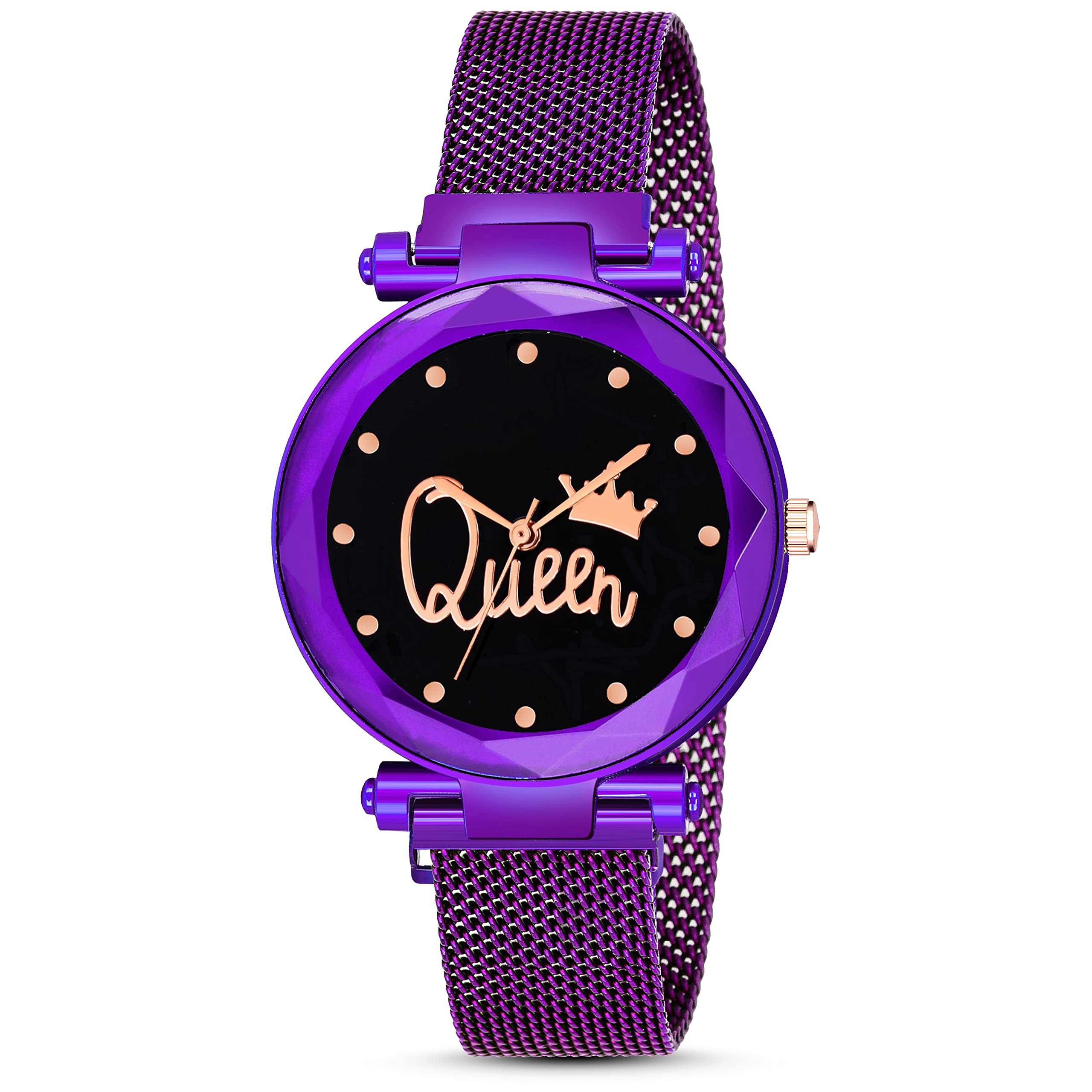 MARCLEX Exclusive Branded New Purple Queen Dial Analogue Quartz Magnet Strap Gift Watch for Women or Girls and Watch for Girl or Women or Stylish Ladies (Miami Purple) (B0BFQTBKGV) Amazon Price History, Amazon Price Tracker