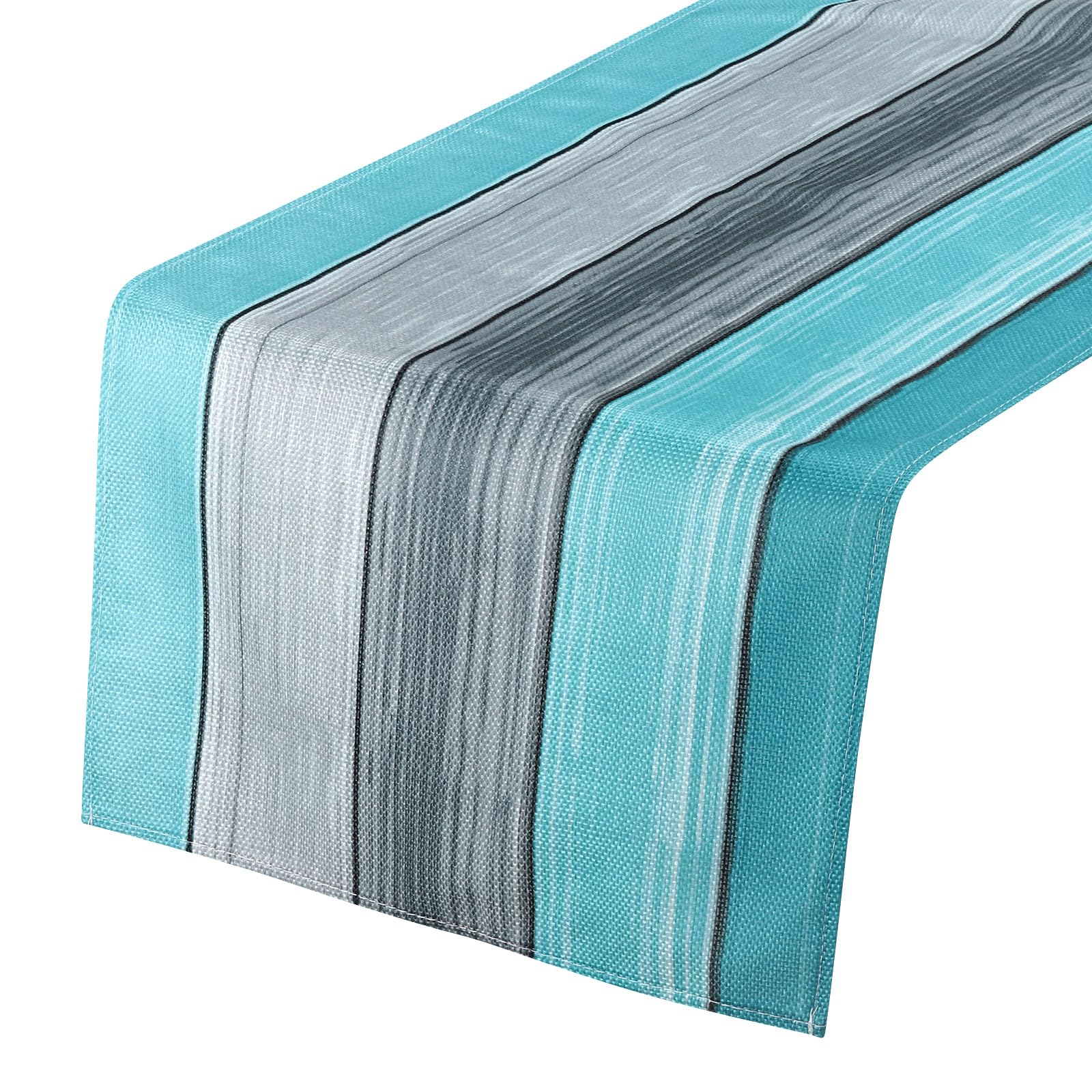 uxcell Table Runner 72" x 13", Retro Cotton Linen Table Runner, Dark Blue & Grey, Sky Blue/Gray/Dark Gray/Blue/Dark Blue