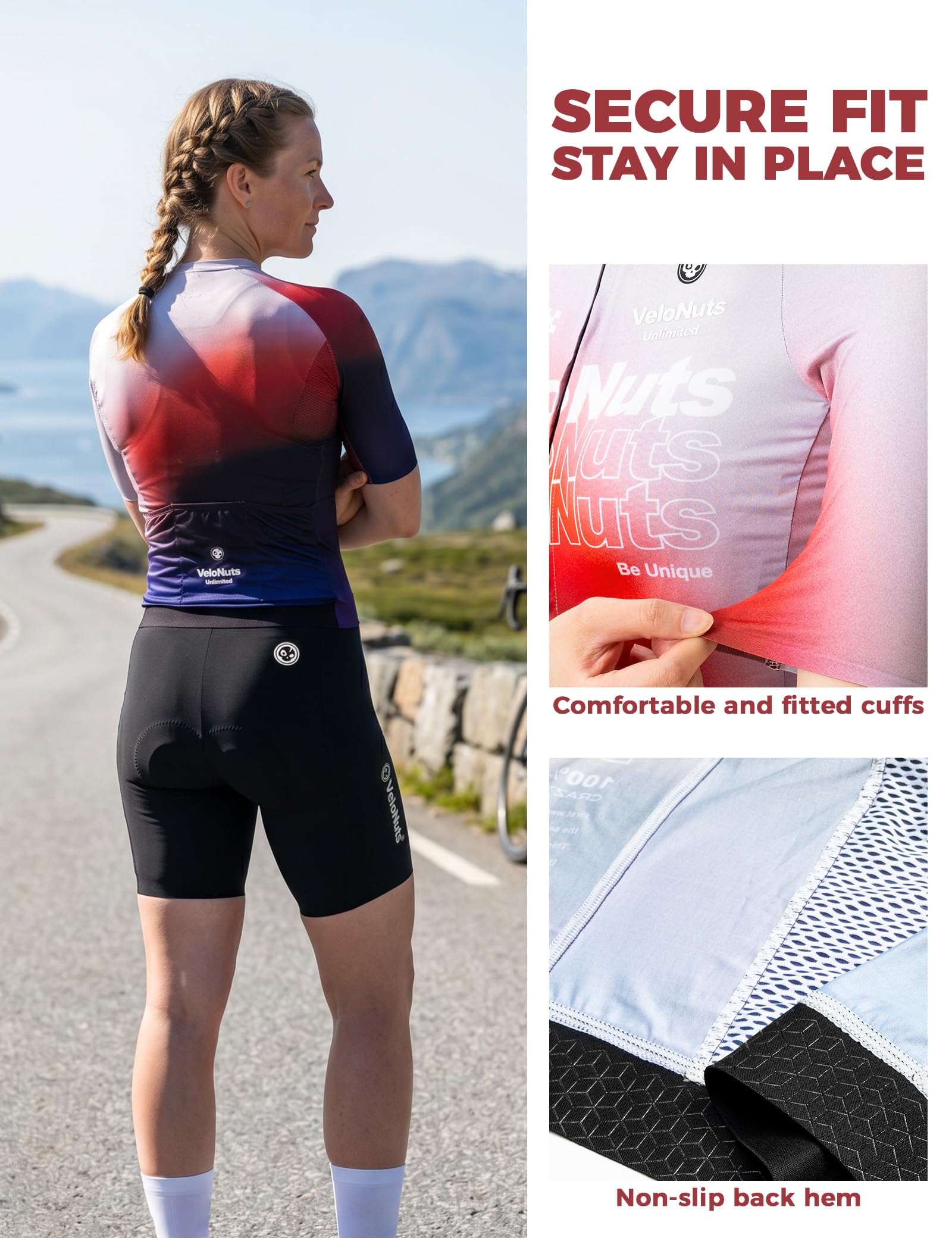 Radtrikot Damen Kurzarm Sommer Atmungsaktiv mit 3 Rückentaschen | Ultraleichtes Radtrikot mit Rückenmesh, YKK-Reißverschluss und Rutschfestem Silikonsaum für Rennrad, MTB und Alltag