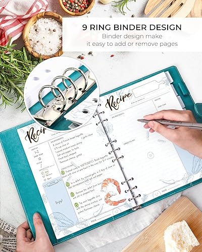 Miniatura 3 de molekaus Libro de recetas, libro de recetas en blanco para escribir en tus propias recetas, cuaderno de recetas para cocina familiar, tapa dura