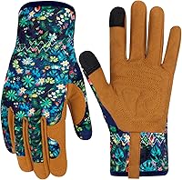 Vista 24 de Guantes de Jardinería de Cuero MERTURN para Mujeres, Guantes de Jardín a Prueba de Espinas, Guantes de Trabajo Compatibles con Pantalla Táctil