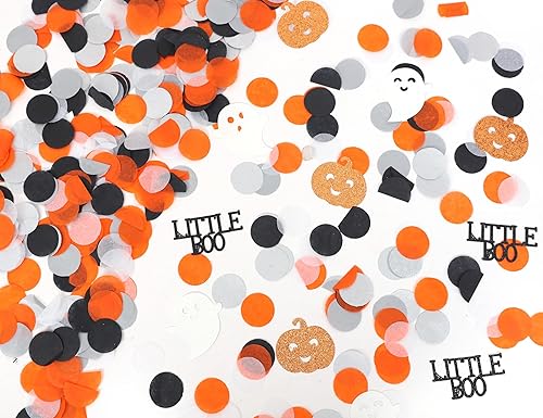 Confeti de Halloween para baby shower, decoración de fiesta de cumpleaños de bebé, confeti disperso para bebé, confeti de bruja con purpurina de