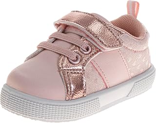 Josmo Girls Stylish Sneakers Cute Casual Shoes with Soft Sole Adjustable Hook & Loop Strap and Glitter Star Design for Girls Size Infants to Toddlers