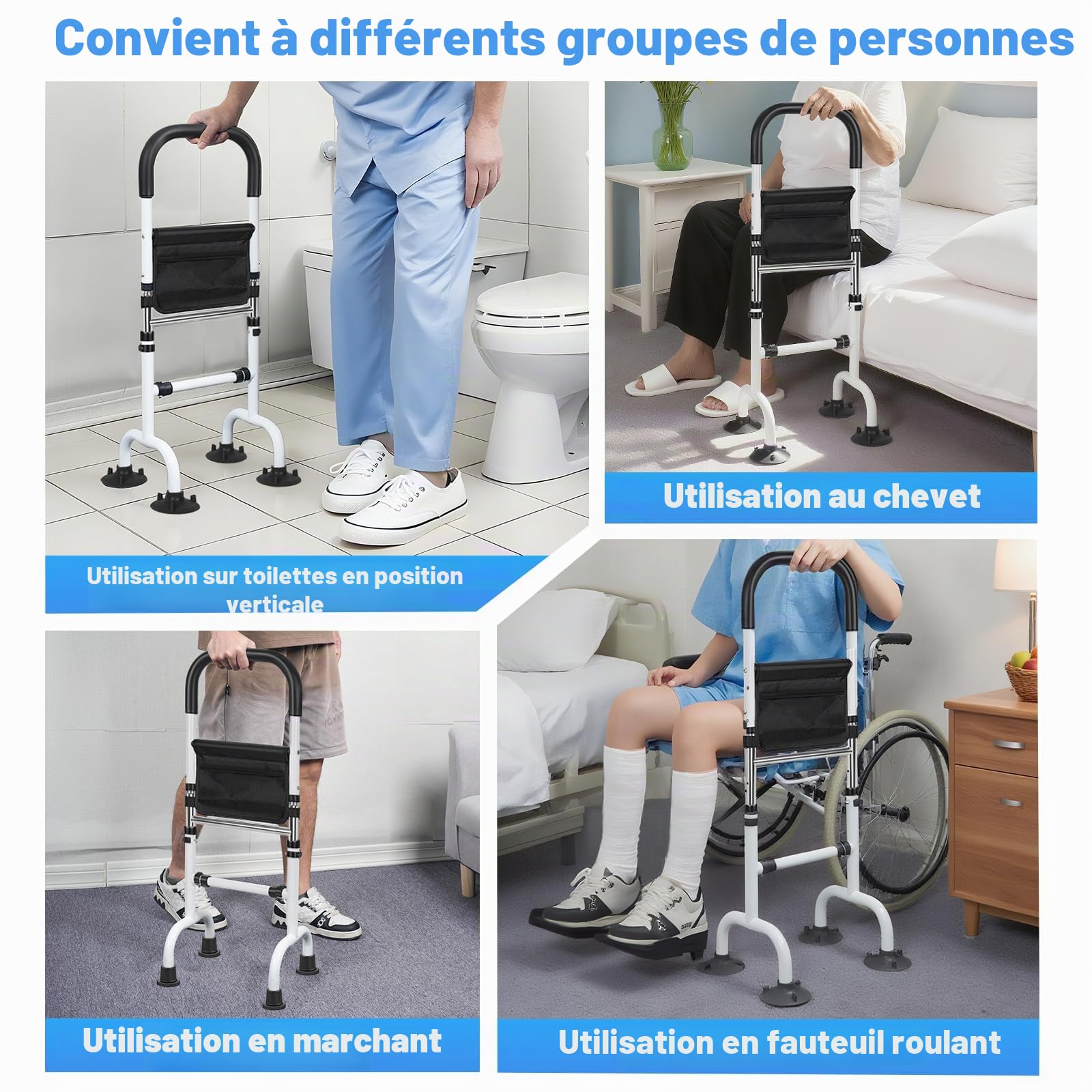 AKOZLIN Aide à la Position Debout pour Personnes âgées,Hauteur réglable | charge maximale 136 kg,aide au redressement mobile et à l'assise, convient aux personnes âgées et handicapées