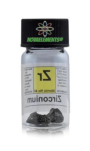 Miniatura 3 de Elemento de circonio 40 Zr, muestra pura 0.07 oz 99,95% en ampolla de vidrio con etiqueta