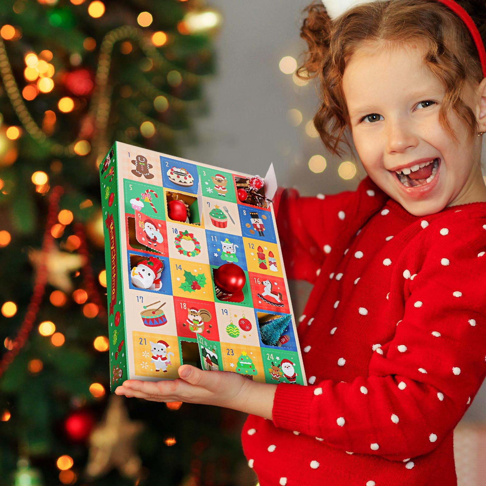 Paquete de 10 Cajas Vacías para Calendario de Adviento Navideño con 24