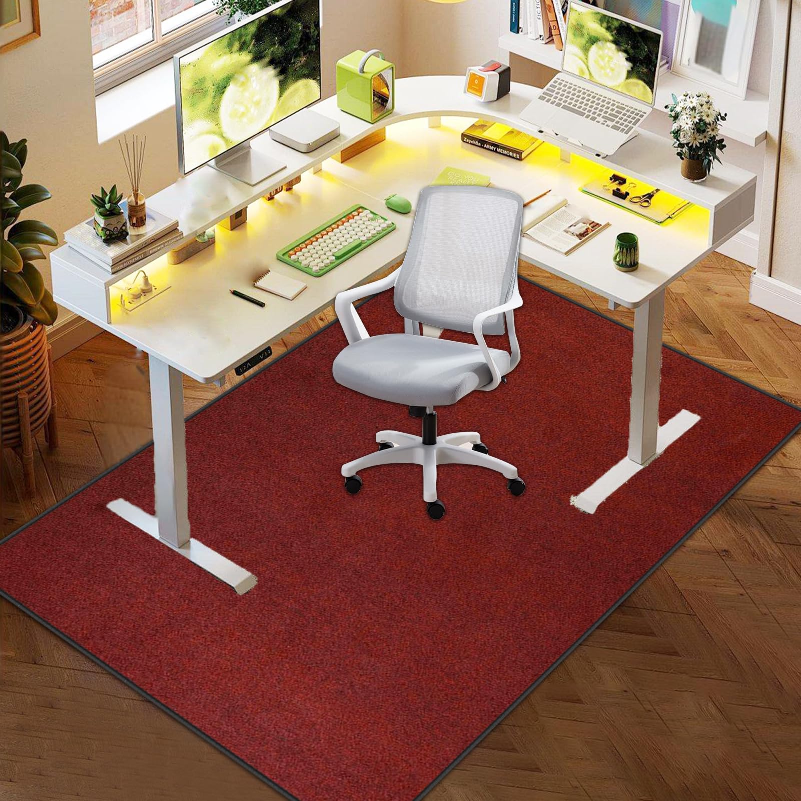 Tappeto Salvapavimento Antiscivolo Sedia Ufficio 100 x 120 cm | Tappetino Sedia Gaming Protettivo per Pavimenti Duri Tappeto per Sedia con Ruote