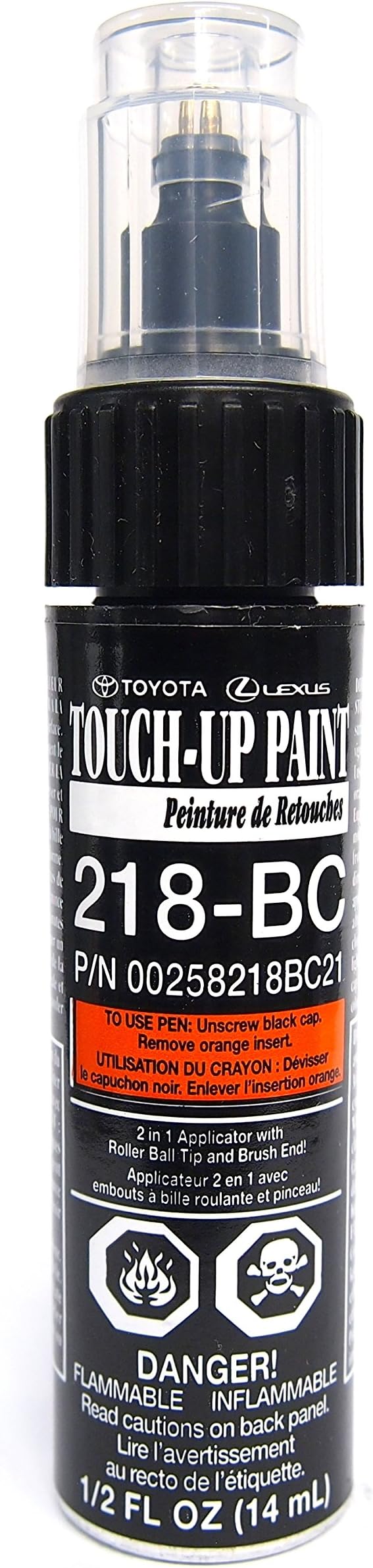 Genuine Lexus/Scion Touch Up Paint, Attitude Black Metallic Base Coat, Paint Code 218BC