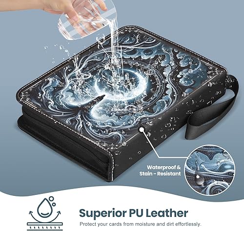 Miniatura 6 de Carpetas para tarjetas, 9 bolsillos con 900 bolsillos, funda con cremallera de alta calidad con 50 páginas extraíbles, carpeta comercial, fundas