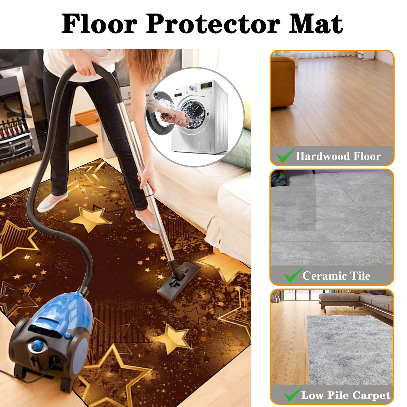 Tappeto Gaming pavimento, Tappetino Salvapavimento Antiscivolo, Tappeto per Sedia Ufficio per per Pavimenti in Legno Duro, Tappetini di Protezione per Pavimento per Parquet e Laminato 150 x 180 cm