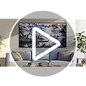 ERQINHUA Large Wall Decor For Living Room Canvas Wall Art For Office Bedroom Blue Tree Lakeside Landscape Painting Black Frame Artwork Pictures Modern Beach Posters Ready To Hang Home Decor 30"x60"