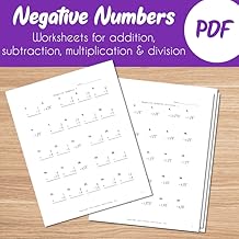 negative numbers worksheets digital educational resources
