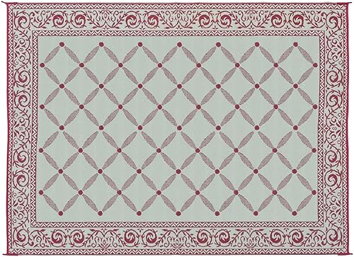 Vista 3 de Alfombrilla estilo jardín, Burgundy Borgoña/beige