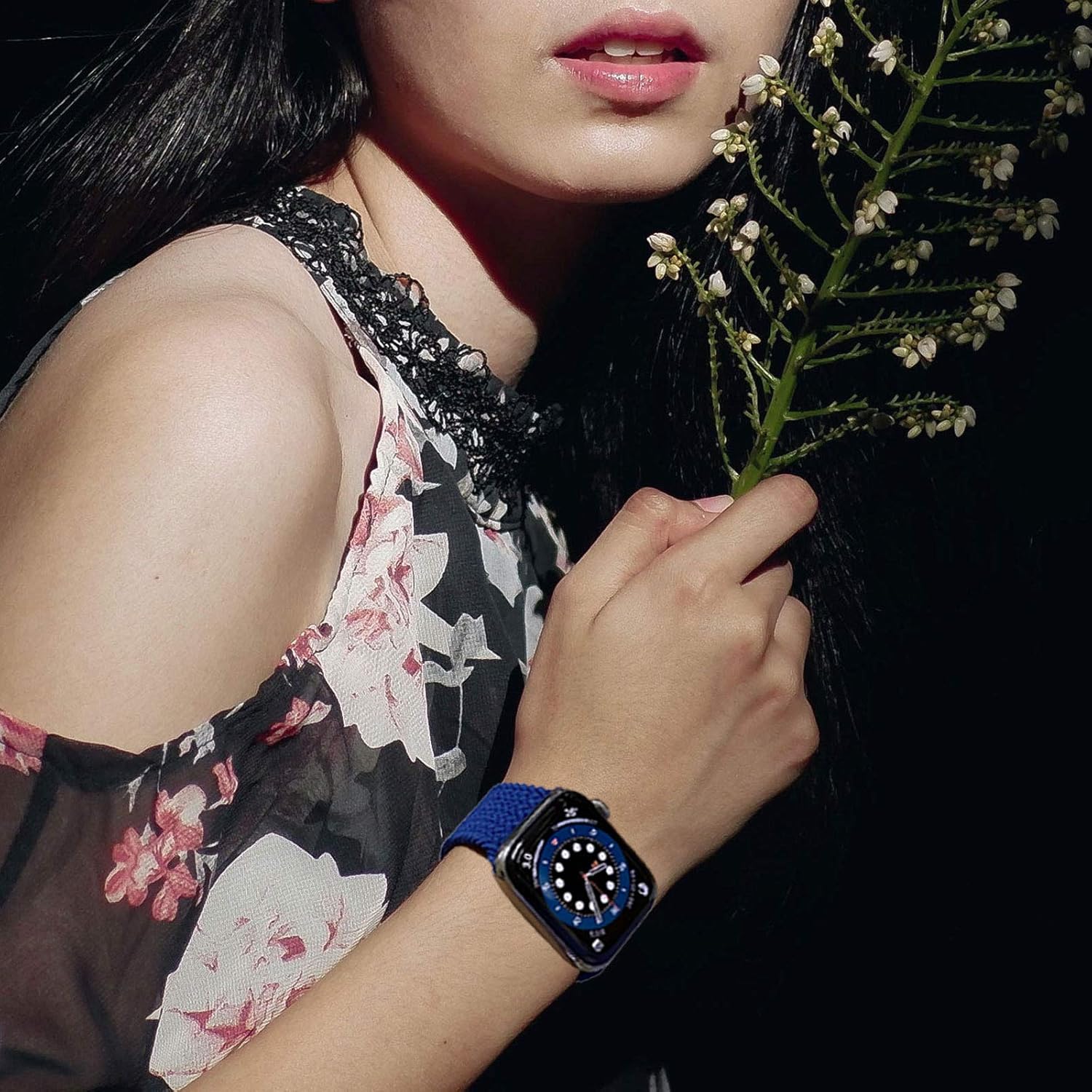 FnKer Sport Watch Bands Braided Solo Loop Compatible for Apple Watch Band 38 40 42 44mm Women Men, Nylon Woven Adjustable Soft Stretchy Elastics Wristband Compatible for Iwatch Series 1 2 3 4 5 6 SE Image