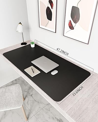 Miniatura 320 de YSAGi Protector de escritorio de cuero, tapete de oficina, alfombrilla grande para mouse, antideslizante, de piel sintética, almohadilla