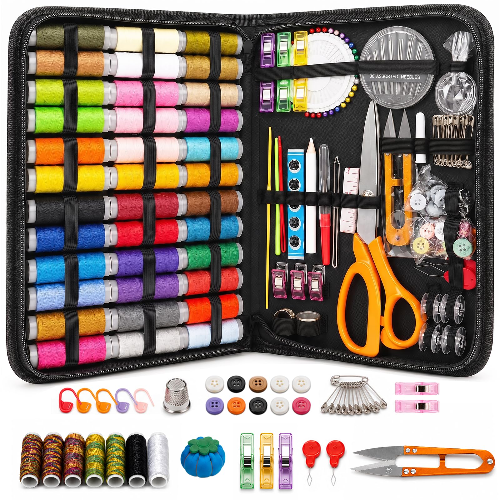 JJRING Sewing Kit: 205 Pieces - Beginner & Expert -1 JJRING Sewing Kit: 205 Pieces - Beginner & Expert -1