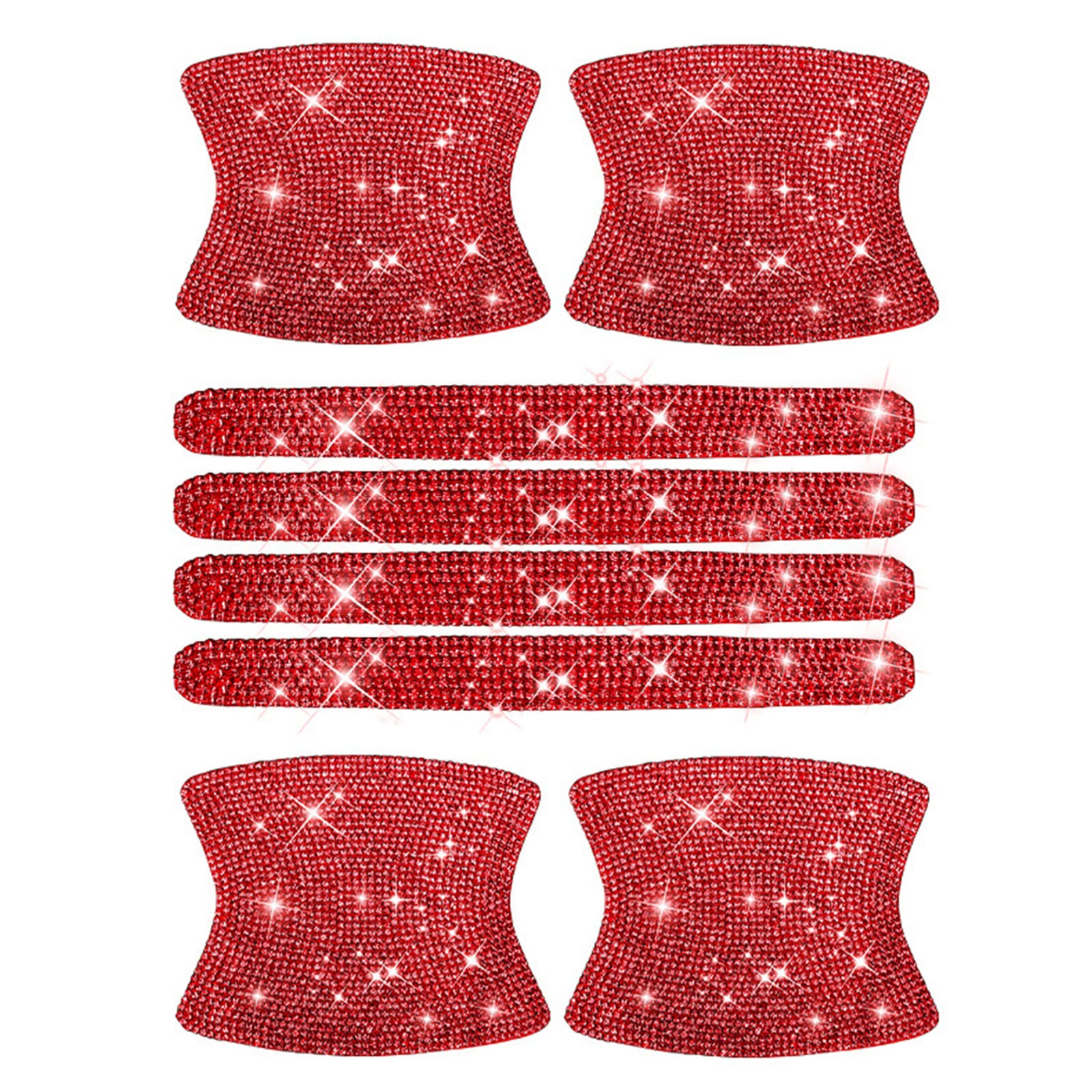 Autocollant protection poignée de porte voiture strass look urbain chic rouge