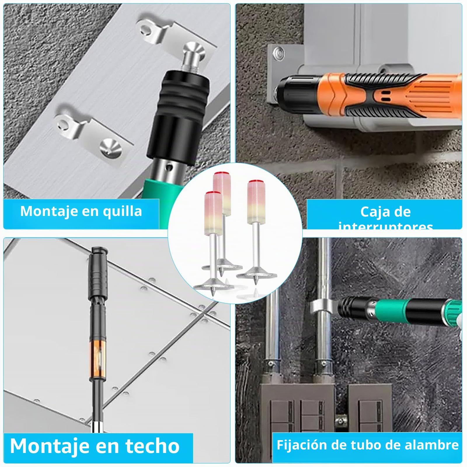 Paquete de 400 Clavos de Acero, 7,3 mm Clavos Redondos de Acero, Mini clavos para techo, Clavos Redondos, Clavos de hormigón, Adecuados para pared gruesos para techos, Instalación