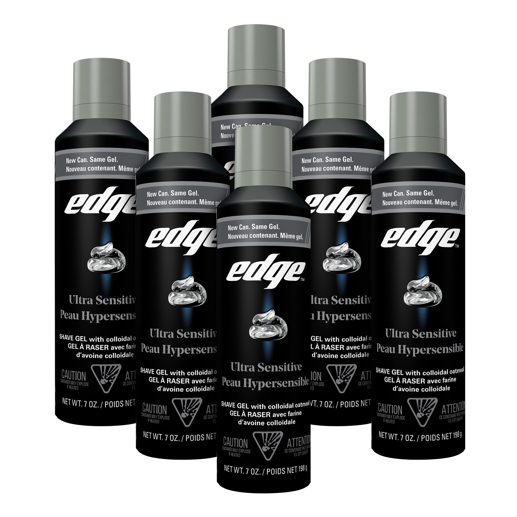 Edge Shaving Gel for Men, Ultra Sensitive with Colloidal Oatmeal, (6 Pack) - Shave Gel For Men That Moisturizes, Protects and Soothes To Help Reduce Skin Irritation