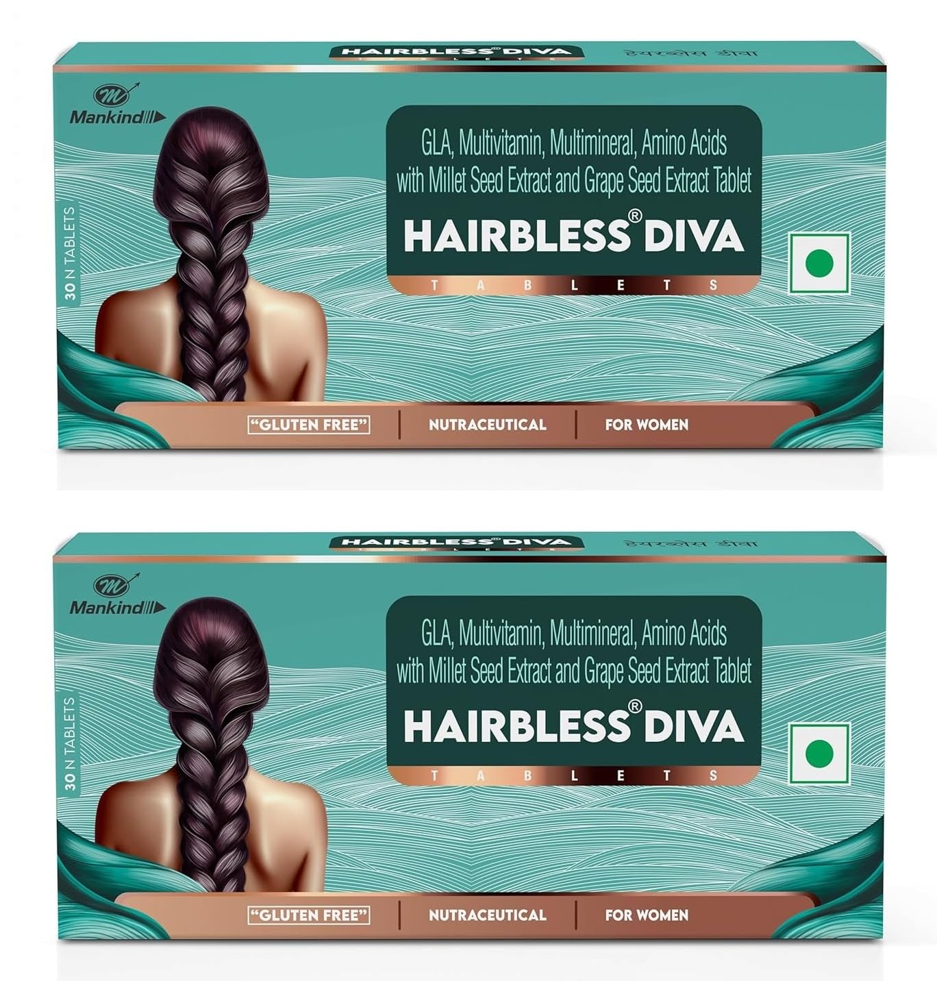 Mankind Hairbless Diva Tablets for Women's Hair Health, 30 Tabs (Pack of 2)-image-24