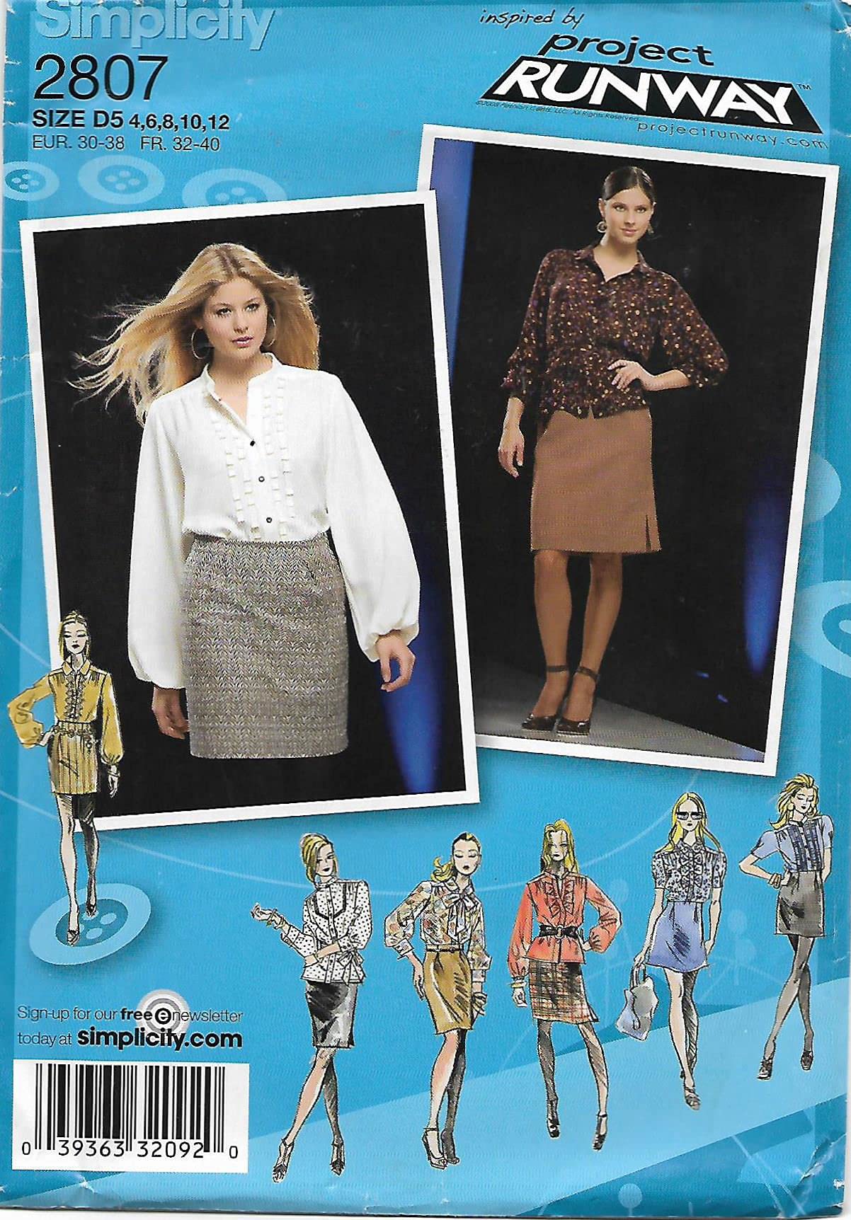 Patron Simplicity 2807 jupe et blouse modulable avec variations de manches, tailles 4 à 12