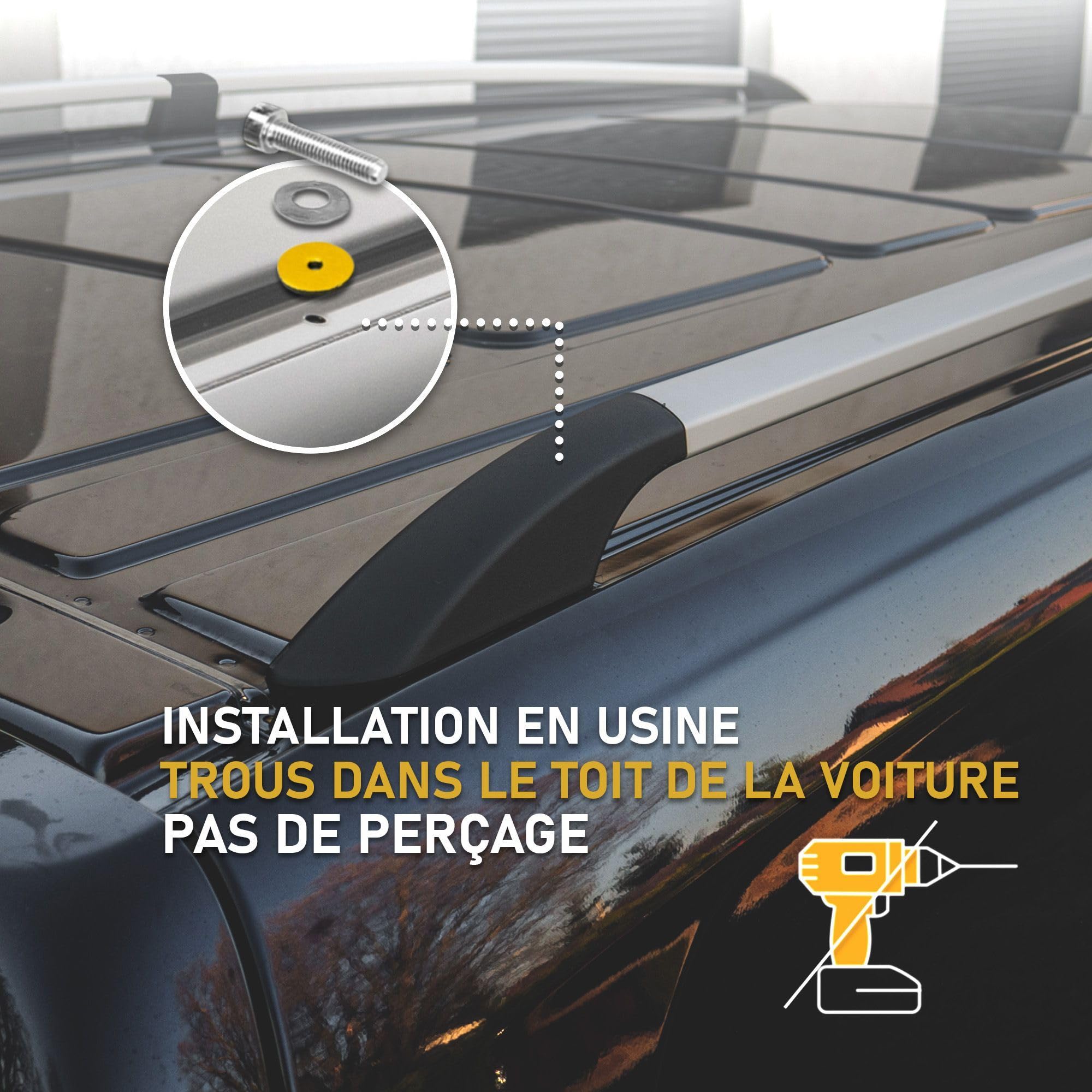 CHROMEMASTER | Les Barres de Toit Compatible avec Fiat Ducato L1 Court 2006+ ; Rails de Toit Conçus pour Le Montage de Barres de Toit, de Coffres de Toit, de Porte-vélos | Aluminium Durable