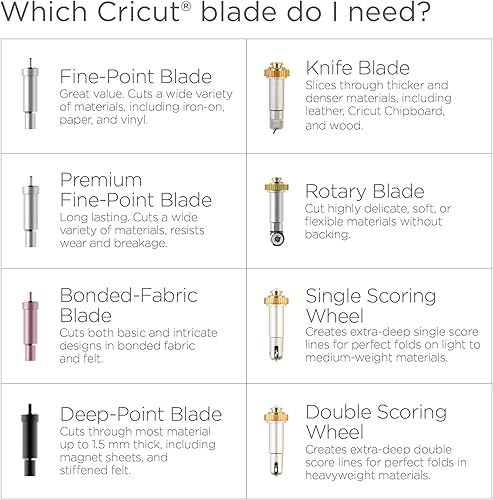 Miniatura 2 de Cricut Cuchilla de repuesto de punta fina de alta calidad, hoja de corte con diseño mejorado, corta materiales ligeros a medianos, para manualidades