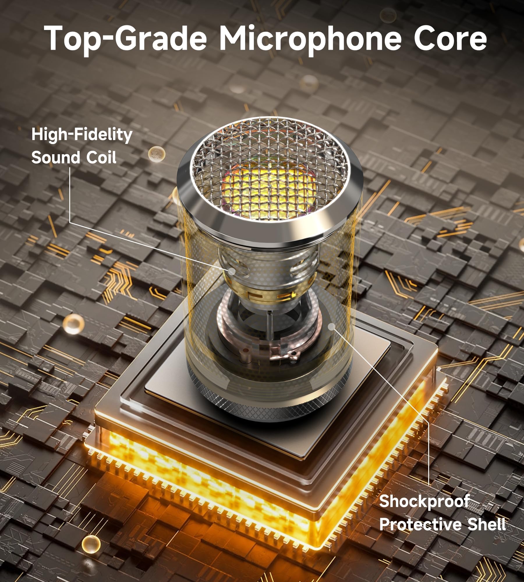 Wireless Microphones, Microphone Wireless with One-to-One Chip Connection and Rechargeable Receiver, 40H Duration, 200FT - Image 2