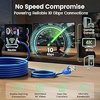 Vista 4 de Paquete de cables Ethernet Cat 6 GEARit - Paquete de 10 cables de conexión Ethernet Cat6 de 7 pies Cable de conexión de red RJ45, conectores