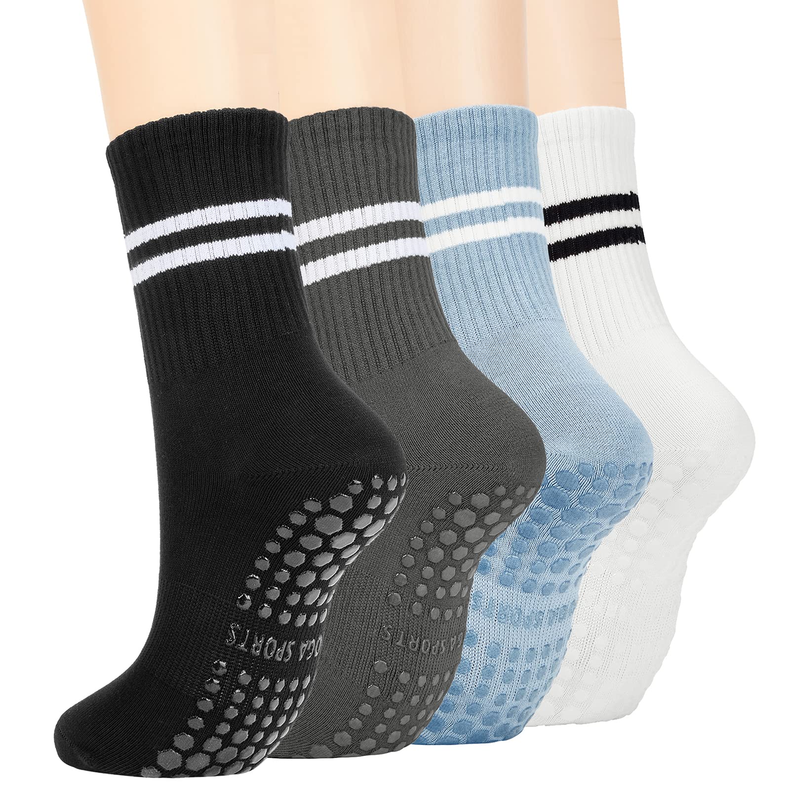 American Trends Pilates Socks with Grips for Women Yoga &amp; Barre - Non Slip