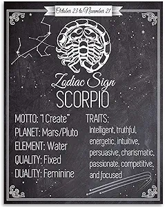 Scorpio Zodiac Sign 11x14 Unframed Print – Vintage Astrology Wall Art, The Scorpion Illustration for Home, Office, or Study Décor