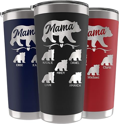 Vista 61 de Vaso de Mamá Oso, vaso personalizado para mamá Oro Rosa,Negro,Hot Pink,Rosado claro,Púrpura/Ombre Force.,Rojo,Azul (Sky Blue),Color verde