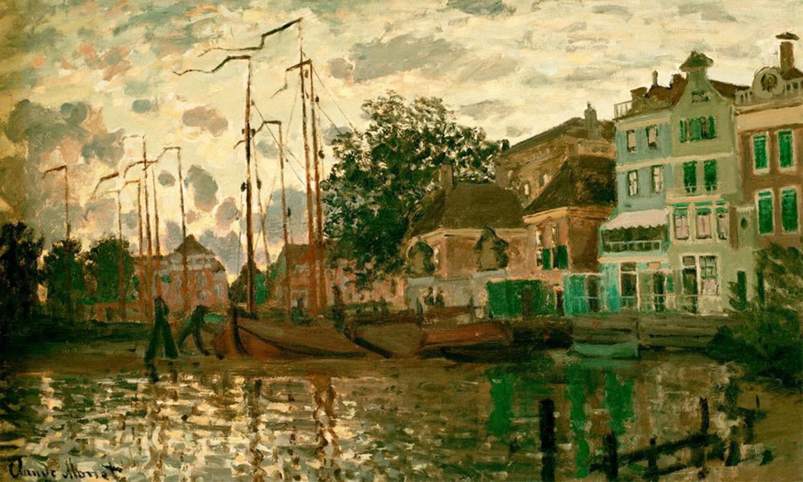 SERENDIPITP Aesthetic Poster Photo Wall Print Retro Picture The Dam At Zaandam In The Evening by Claude Monet Modern Wall Artwork for Home Decor 60x90cm