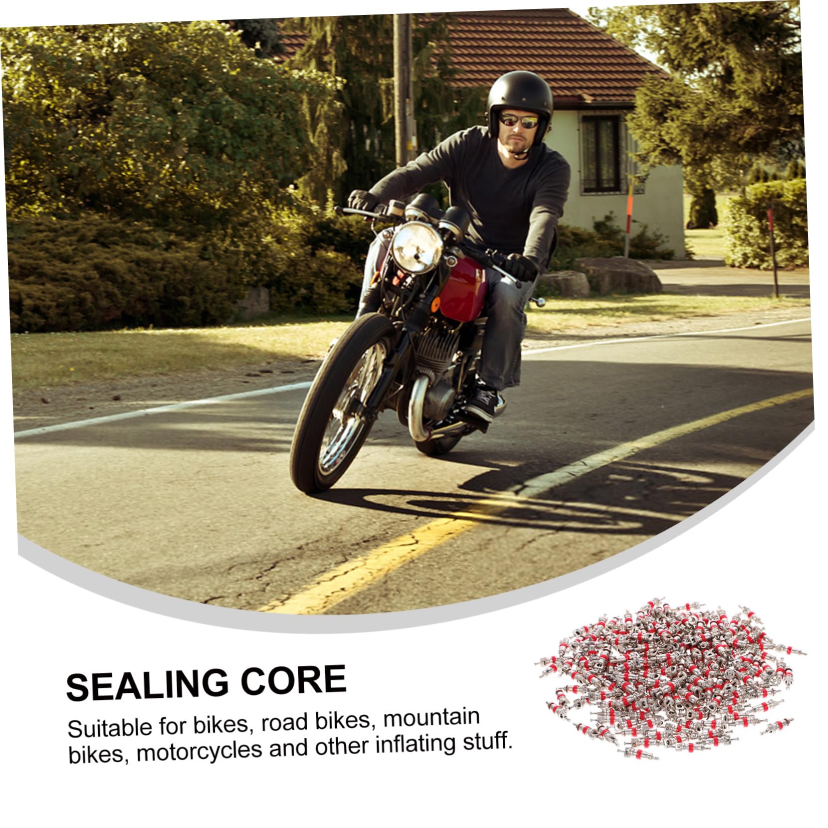 ABOOFAN 200pcs Bike Tire Piston Cores Core Set for Motorcycle Tire Repair Practical
