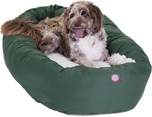 Miniatura 33 de Cama para perros Bagel de 40 pulgadas negra y Sherpa de Majestic Pet Products Negro -,Azul,Borgoña,Gris,Verde,Caqui,Rojo -