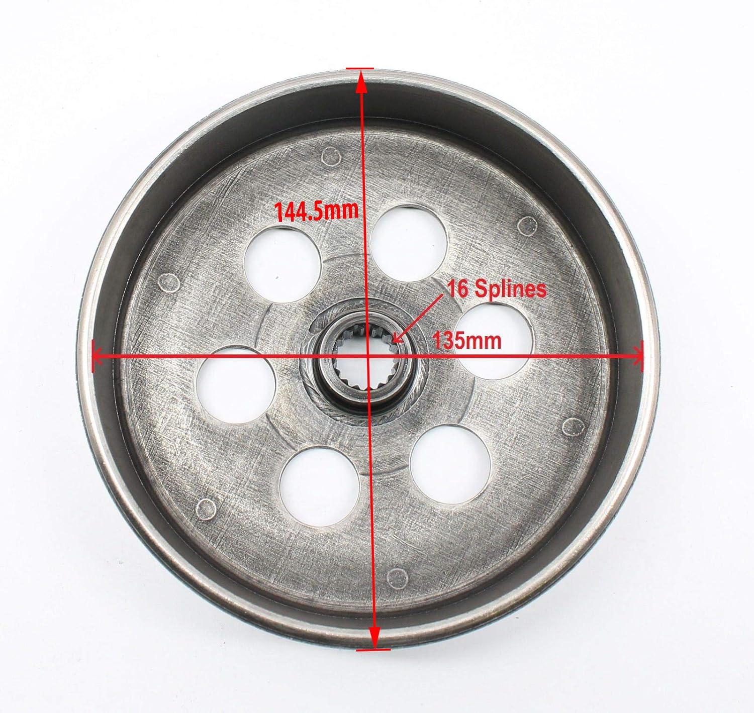 Rear Clutch Driven Pulley for ASW Manco Talon Linhai Bighorn 260cc 257cc 300cc ATV UTV Moped Scooter Go Kart, 16 Spline, 145mm Drum Bell