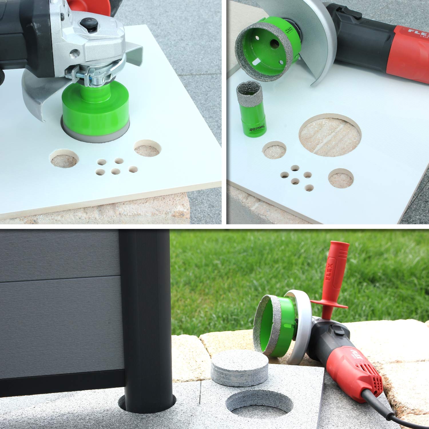 Punta A Corona Diamantata M14 Punta Per Piastrelle Punta Diamantata A Umido Secco Smerigliatrice Angolare Flex 120 Mm 19608625 - Foto 3