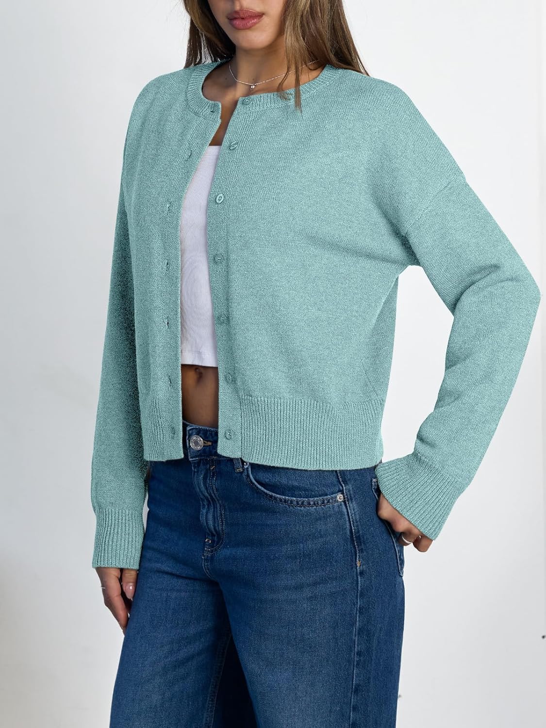 LILLUSORY Womens Cropped Cardigan Sweaters Lightweight Crop Knit Y2k Outfits Fashion Button Up Clothes 2026 - Image 3