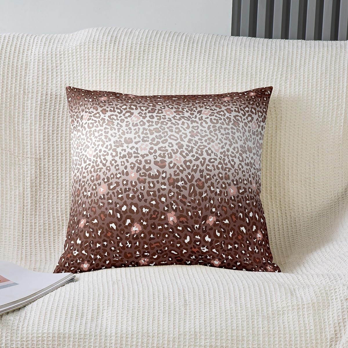 Set Di 2 Federe Per Cuscino 50x76 Cm Con Stampa Leopardata - Federe Queen Size Con Cerniera Per Divano E Letto