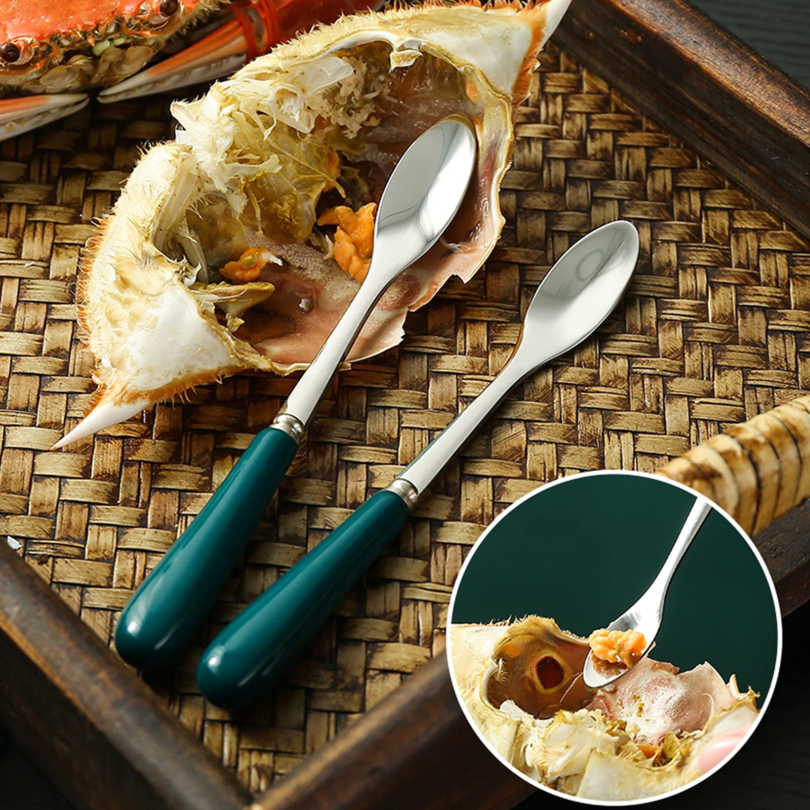Set di Strumenti per Frutti di Mare Set a forche di pesce multifunzione e set di pickaxe comprende 2 forchette di pesce e 2 raccolti di pesce anche come cucchiaio e forchetta da dessert Strumenti di G