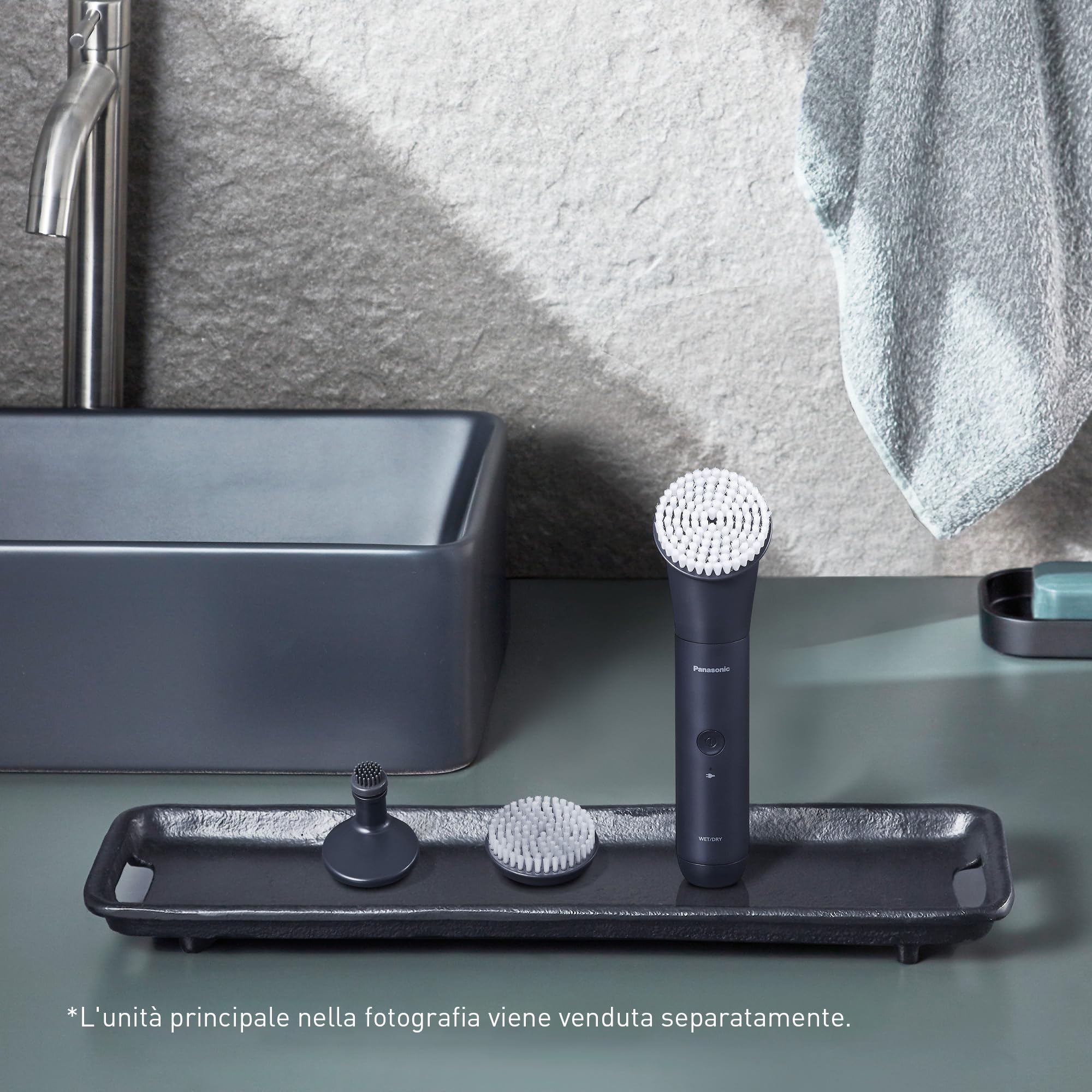 Panasonic ER-CFB1-A503 MULTISHAPE [Sistema Modulare per la Cura della Persona] Set Testine Spazzole per il Viso, Spazzola Esfoliazione Viso, Spazzola Pulizia Barba, Spazzola Pulizia Profonda, Nero