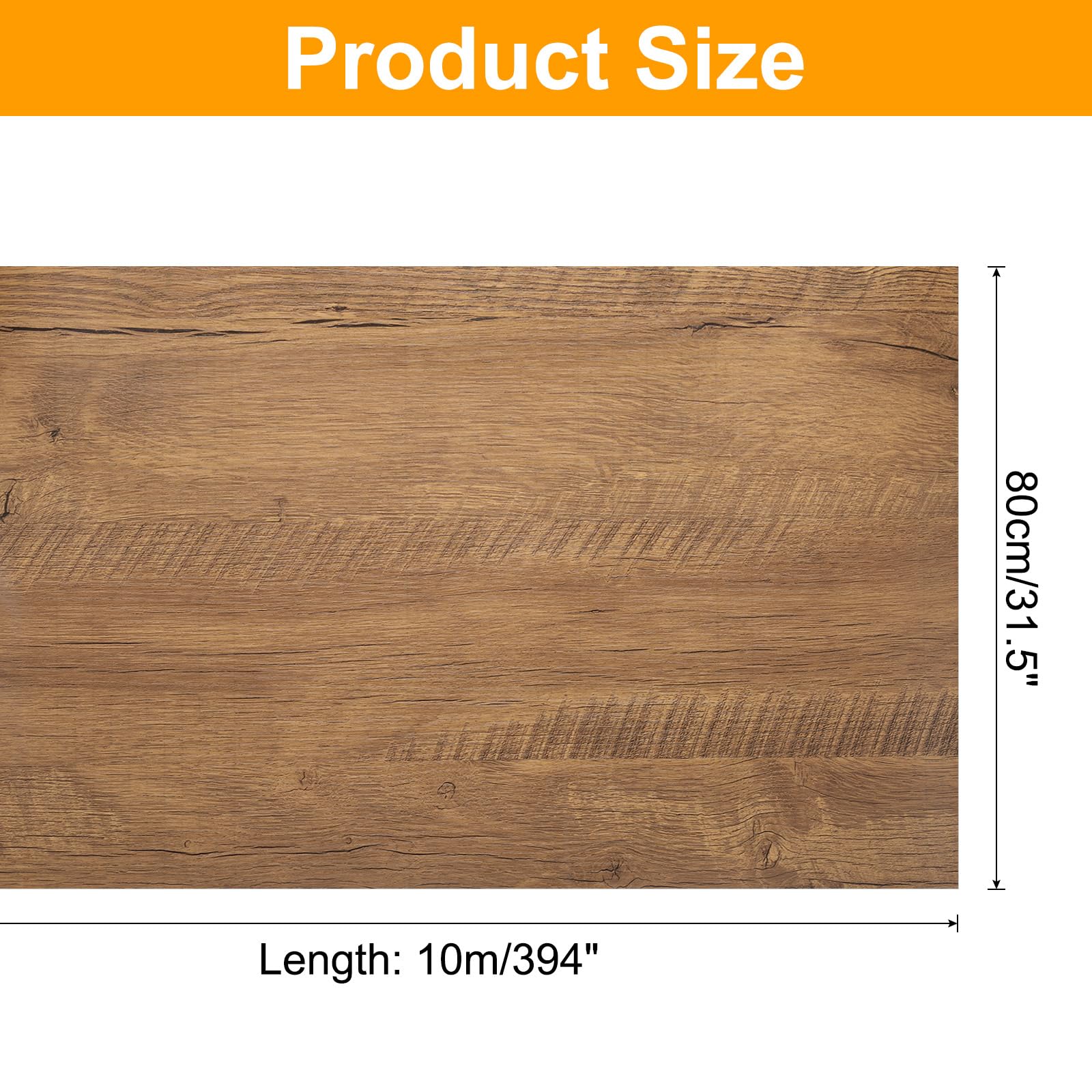 QUARKZMAN Carta Adesiva Effetto Legno 80 cm x 10 m Carta Da Parati Cammello